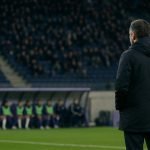 Jérémy Taravel langs de zijlijn als hoofdtrainer van RSC Anderlecht