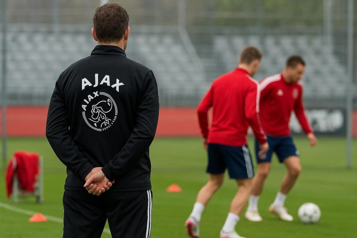 Kiki Musampa in Ajax-context op het trainingsveld, zonder herkenbare gezichten.