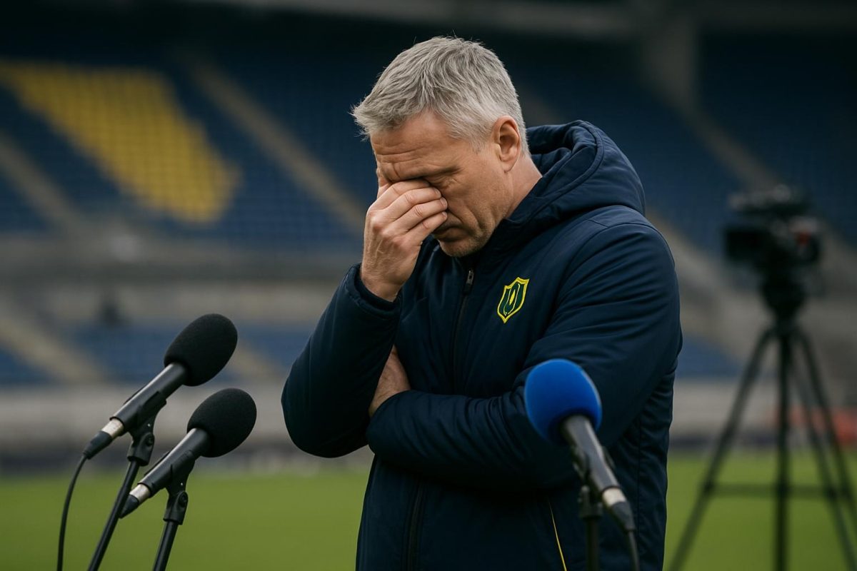 David Hubert, trainer van Union SG, langs de zijlijn tijdens een wedstrijd
