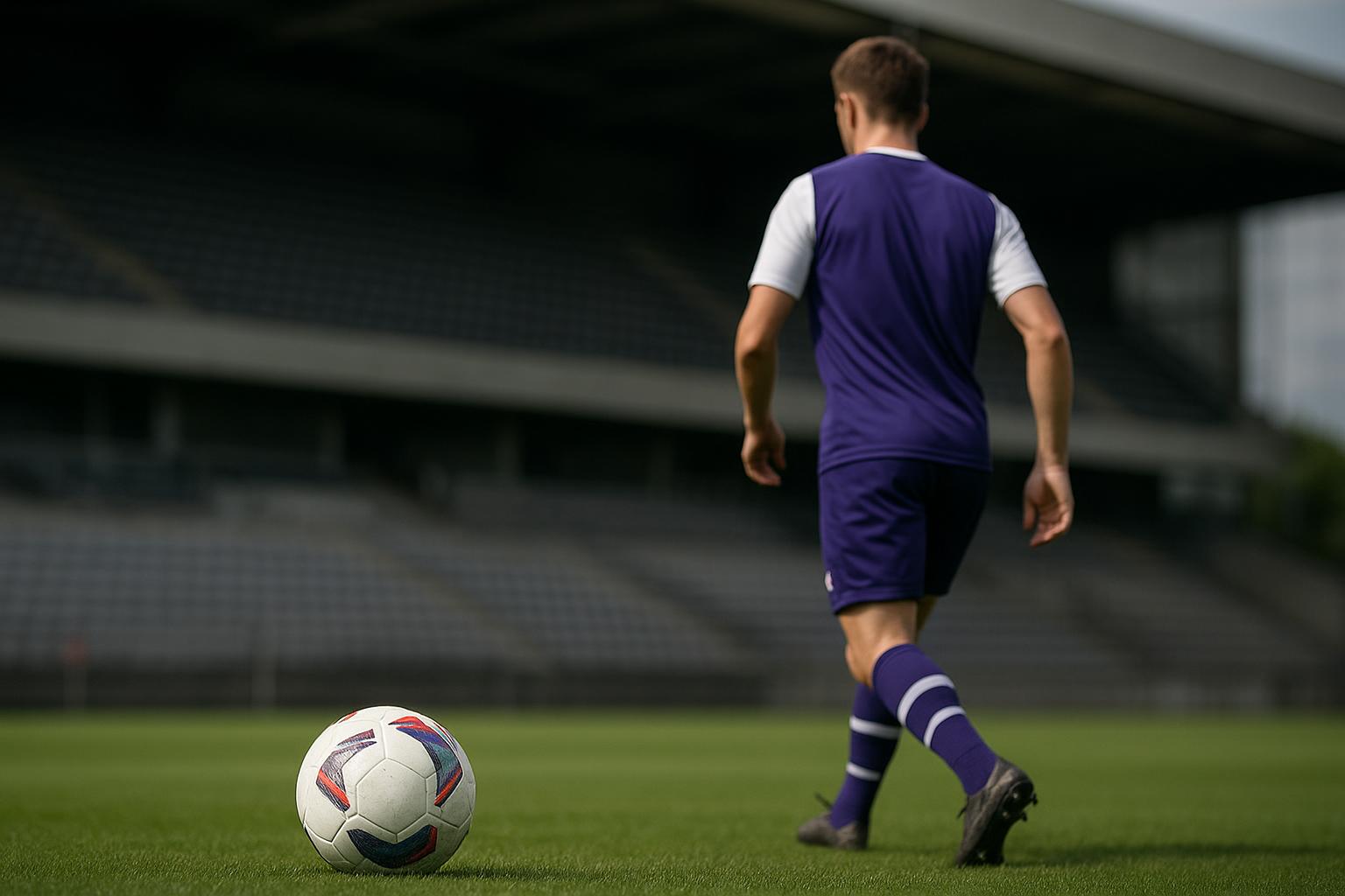 Nathan De Cat van RSC Anderlecht tijdens een trainingsmoment op het veld
