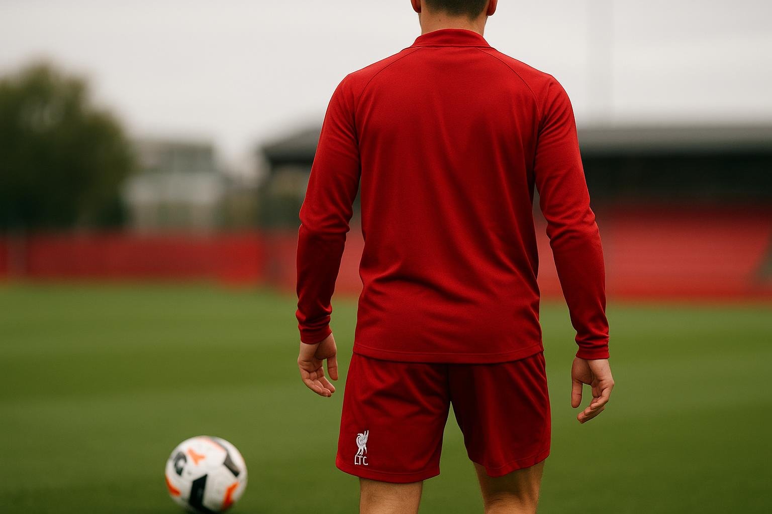 Ryan Gravenberch in Liverpool-context tijdens een training, zonder herkenbare gezichten