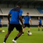 Shandre Campbell van Club Brugge tijdens een trainingsmoment
