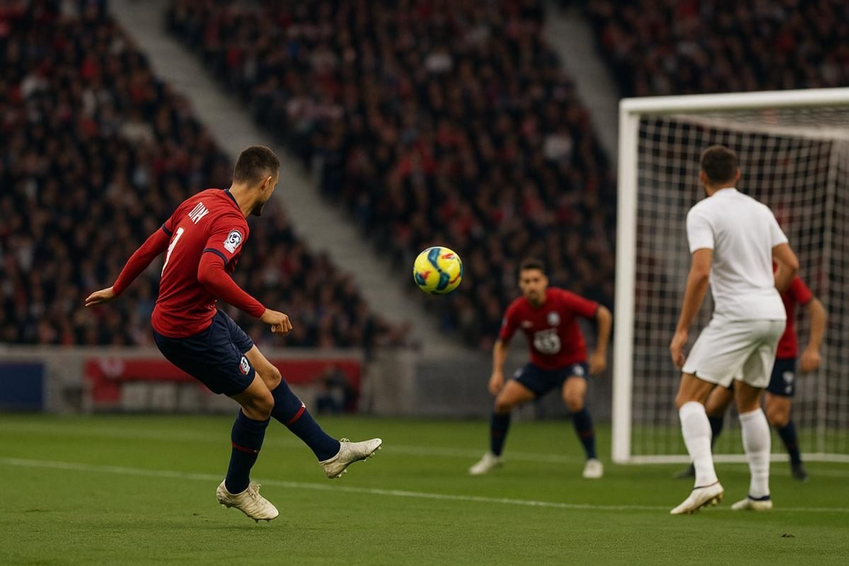 Matias Fernandez-Pardo van Lille OSC tijdens een wedstrijdmoment in het stadion