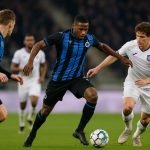 Wedstrijdbeeld van Club Brugge in actie tijdens de topper tegen Anderlecht