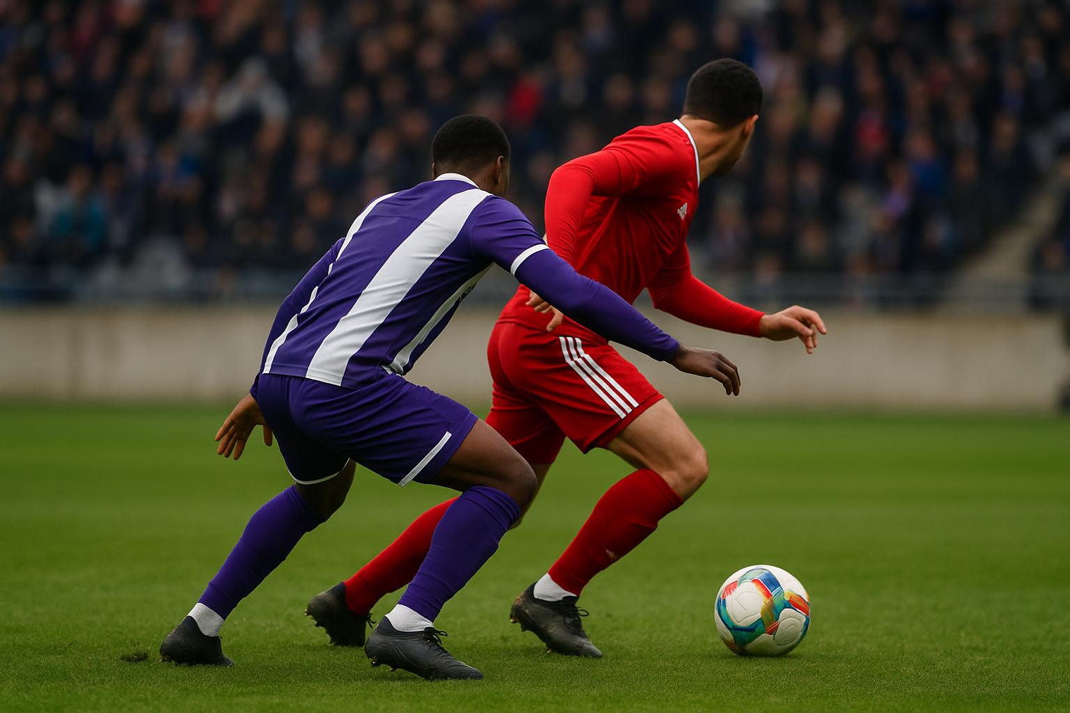 Moussa Diarra in actie bij RSC Anderlecht tijdens een wedstrijd, gezien vanop afstand