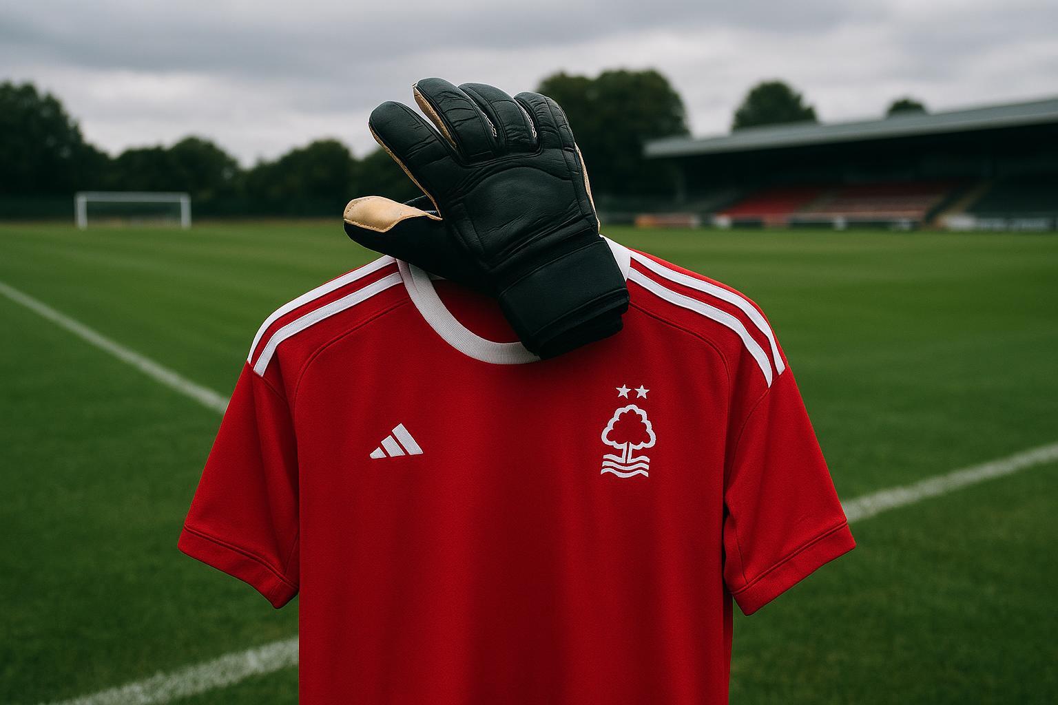 Matz Sels in tenue van Nottingham Forest tijdens een trainingsmoment