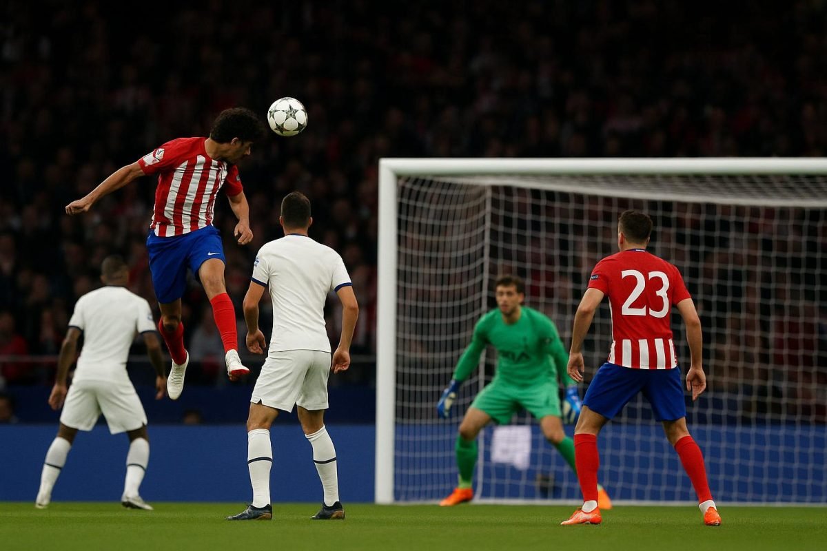 Spelmoment uit Atletico Madrid tegen Tottenham in het Metropolitano
