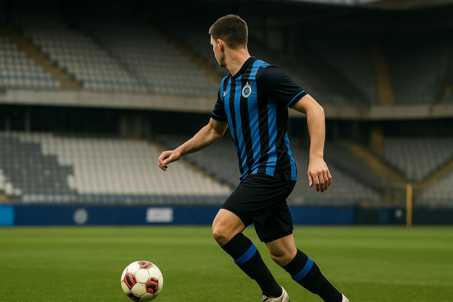 Aleksandar Stankovic van Club Brugge in actie tijdens een wedstrijd.