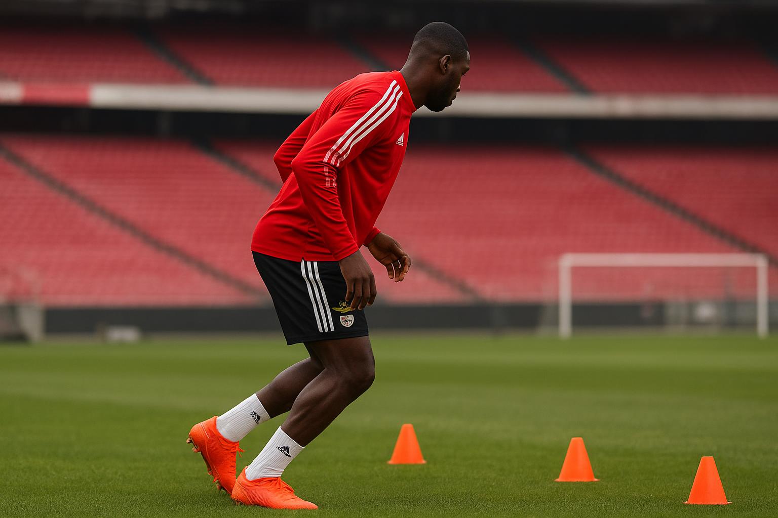 Sidny Lopes Cabral bij Benfica in trainingscontext, onherkenbaar in beeld