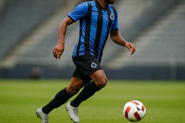 Christos Tzolis in actie voor Club Brugge tijdens een wedstrijd