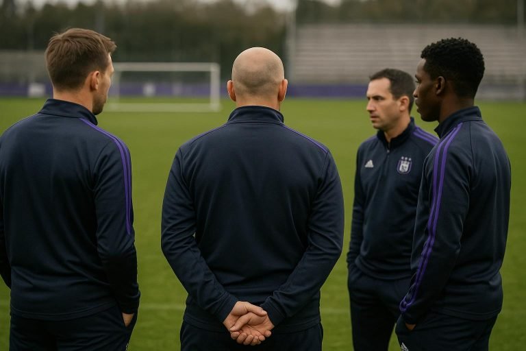 Lucas Biglia tijdens een moment in Anderlecht-context langs het veld