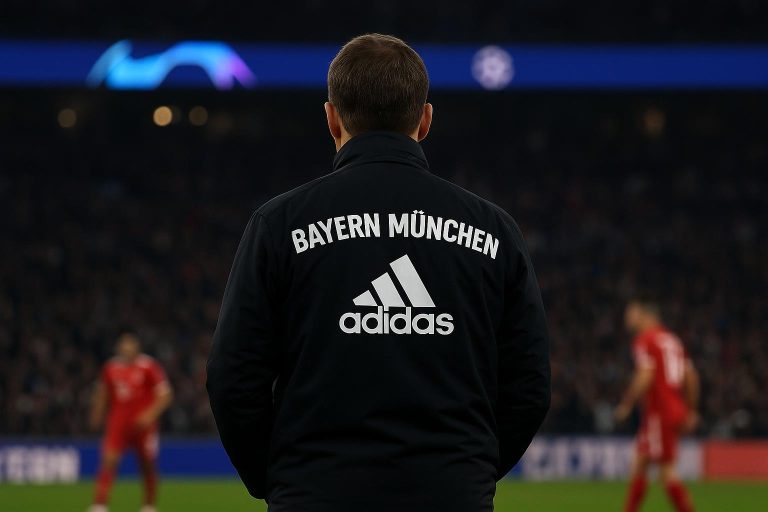 Vincent Kompany langs de zijlijn als coach van Bayern München in de Champions League