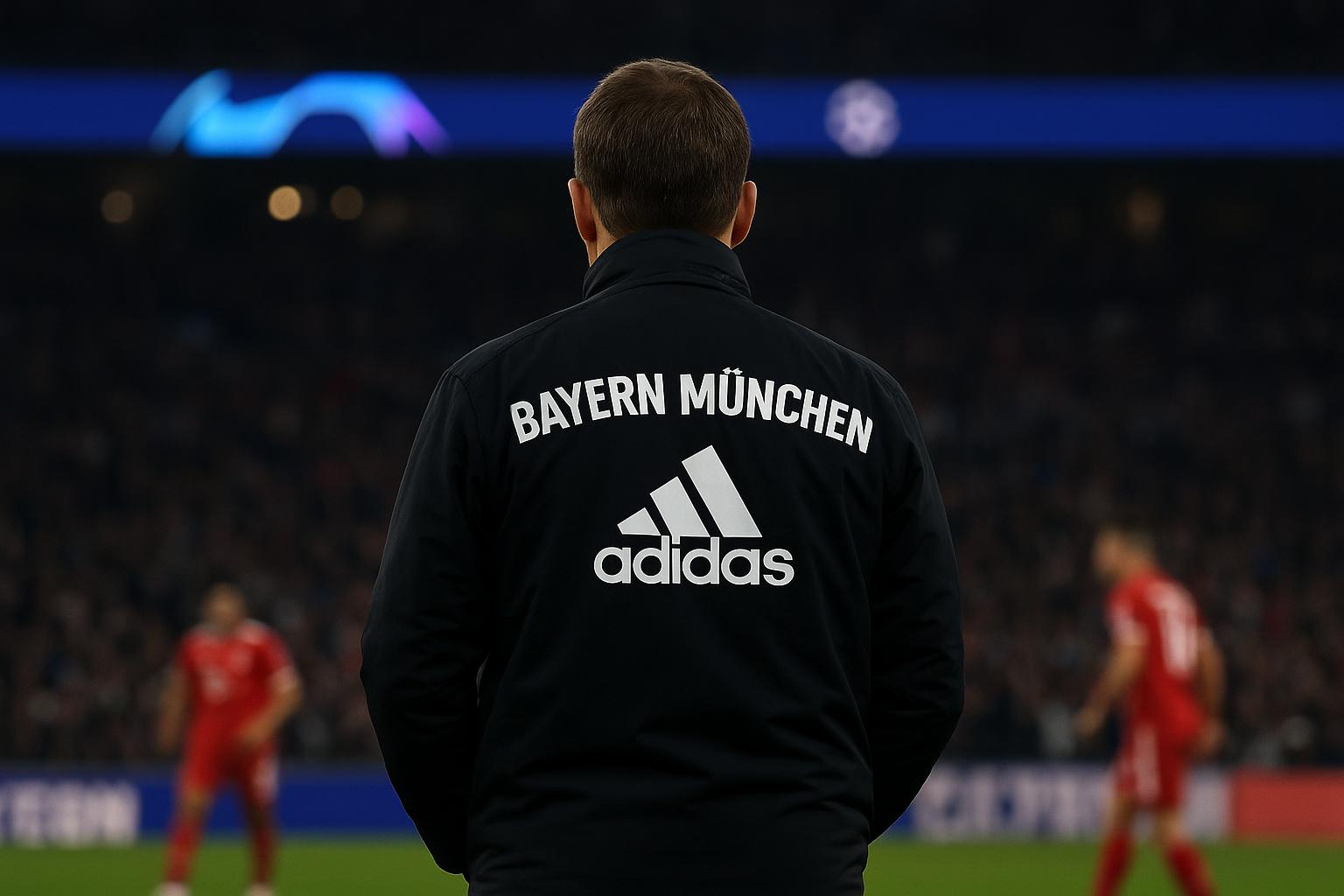 Vincent Kompany langs de zijlijn als coach van Bayern München in de Champions League