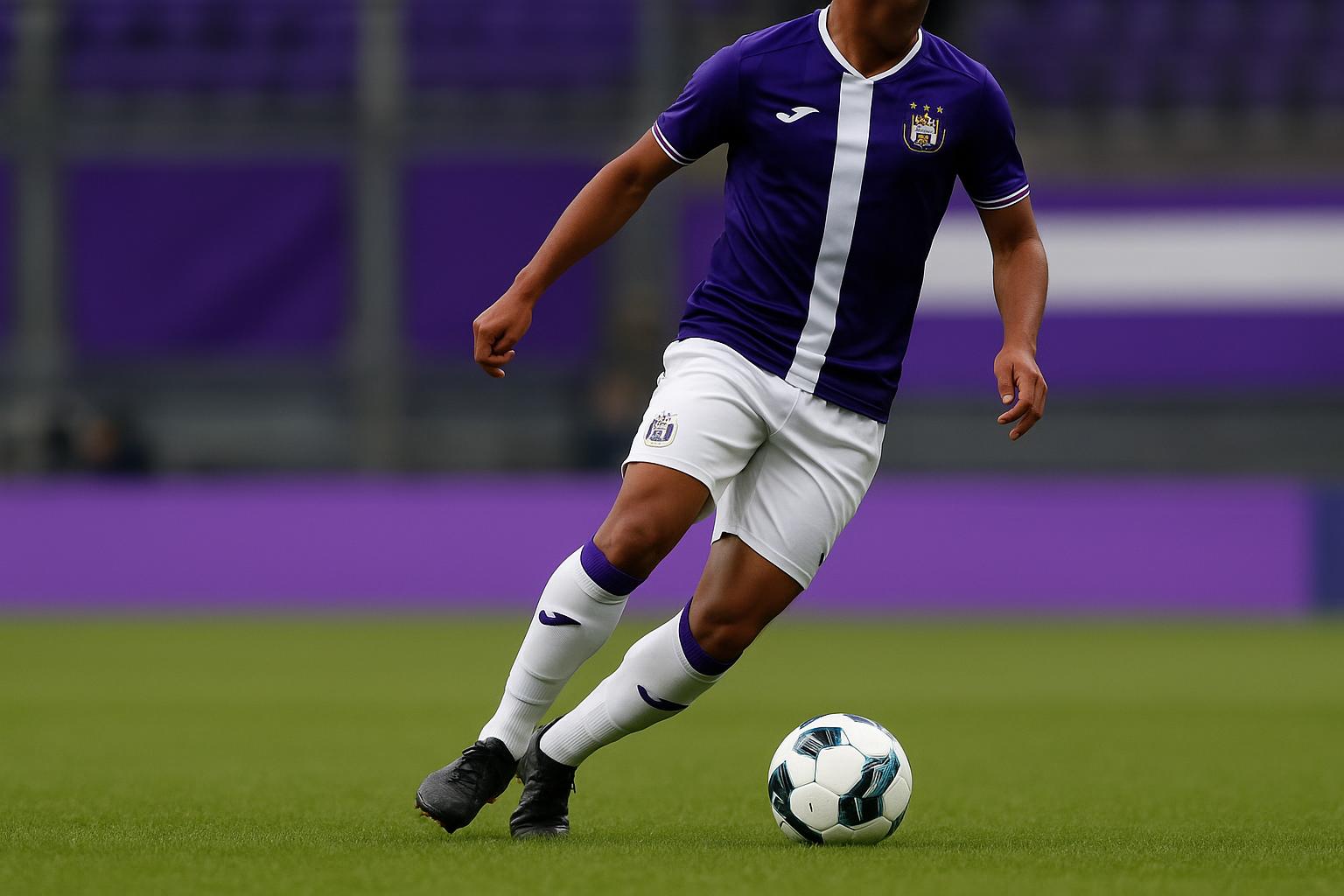 Lucas Biglia in Anderlecht-context met coachstaf op de achtergrond