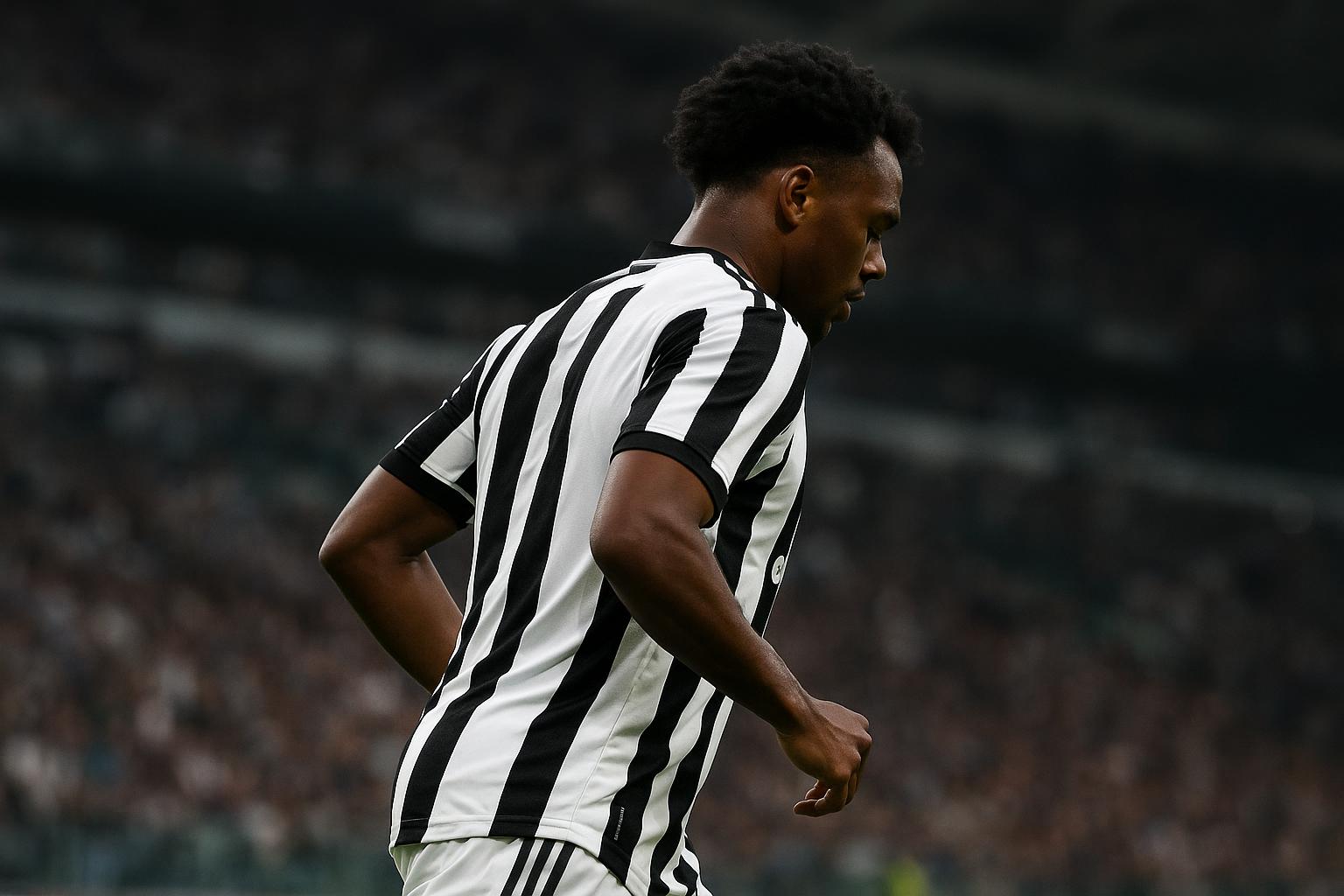 Loïs Openda in actie in het shirt van Juventus tijdens een wedstrijd