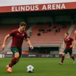 Spelers van Zulte Waregem vieren een moment in de Elindus Arena