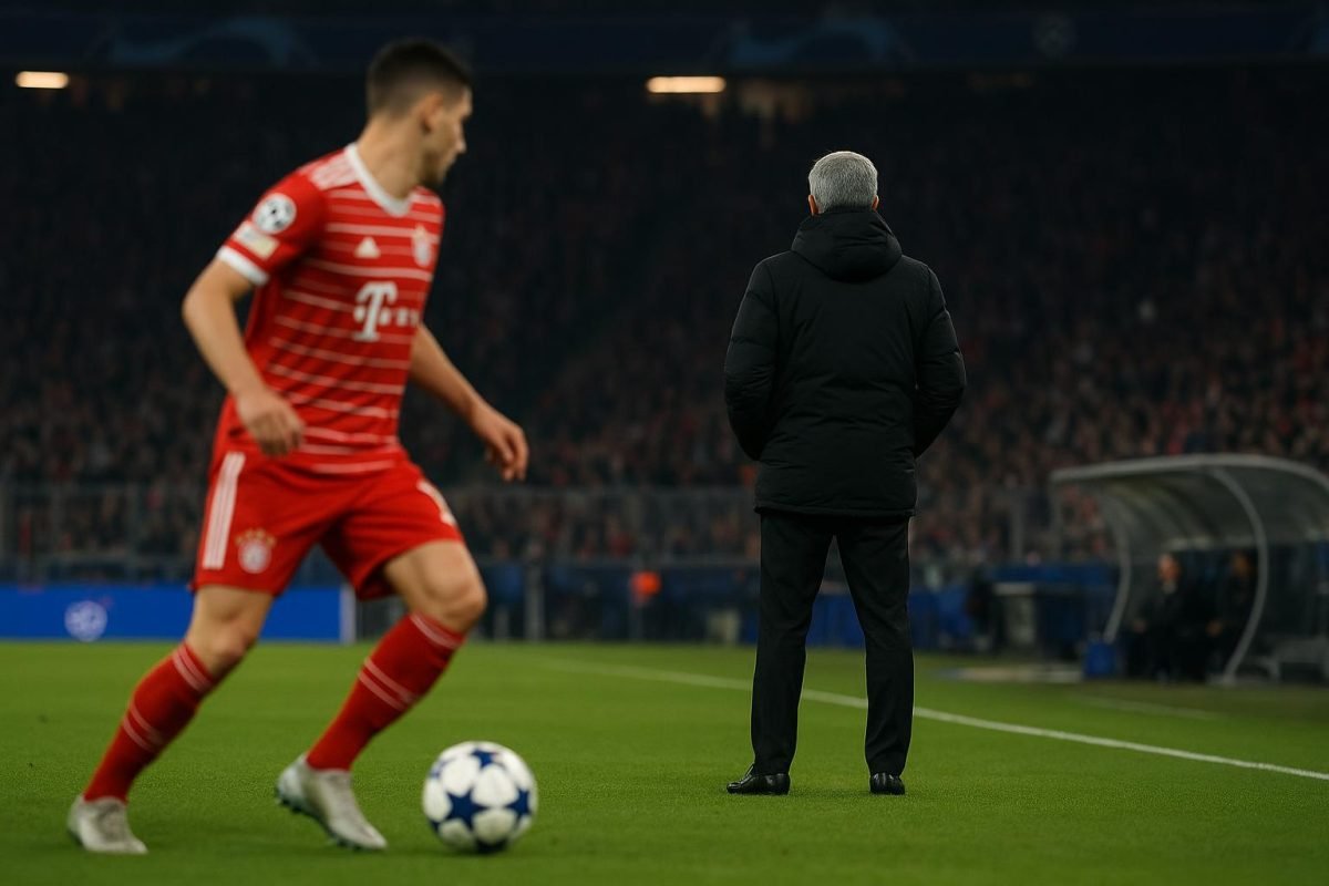 Vincent Kompany langs de zijlijn bij Bayern München tijdens een Champions League-avond