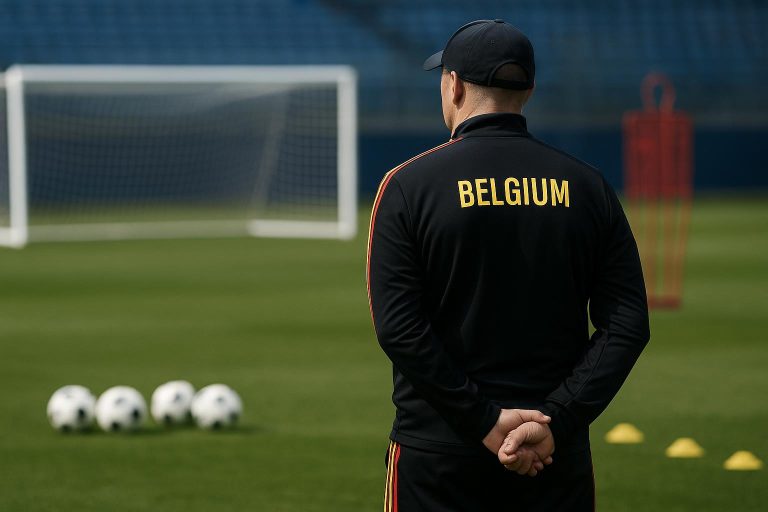 Rudi Garcia tijdens een moment rond de Rode Duivels, in de aanloop naar de stage in de Verenigde Staten.