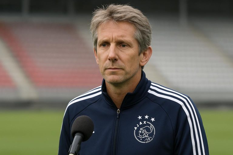 Edwin van der Sar in een neutrale setting tijdens een persmoment