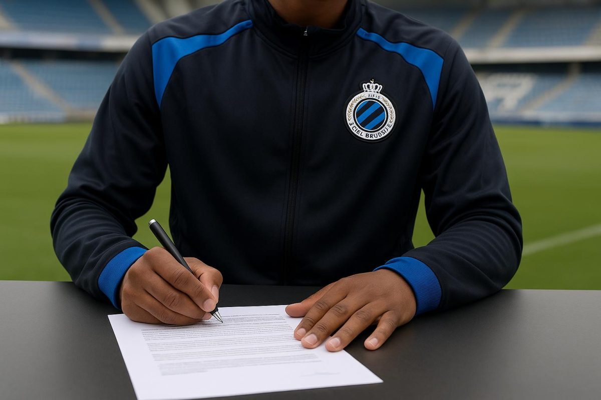 Een speler van Club Brugge in trainingscontext bij Club NXT