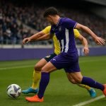 Tristan Degreef in actie voor RSC Anderlecht tijdens een wedstrijd