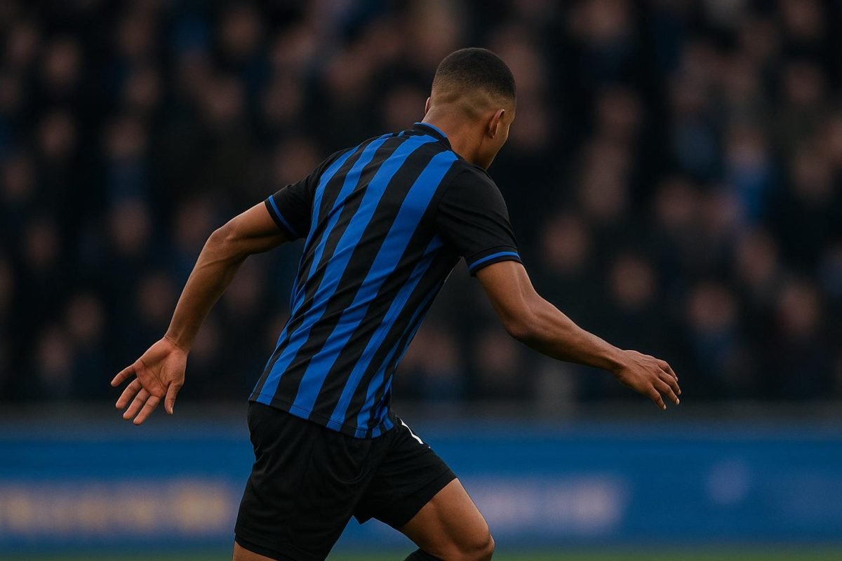 Nicolo Tresoldi viert een doelpunt met Club Brugge