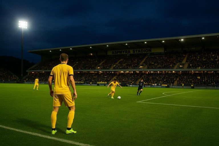 Sfeerbeeld in en rond het Aspmyra Stadion bij een Champions League-avond van Bodø/Glimt