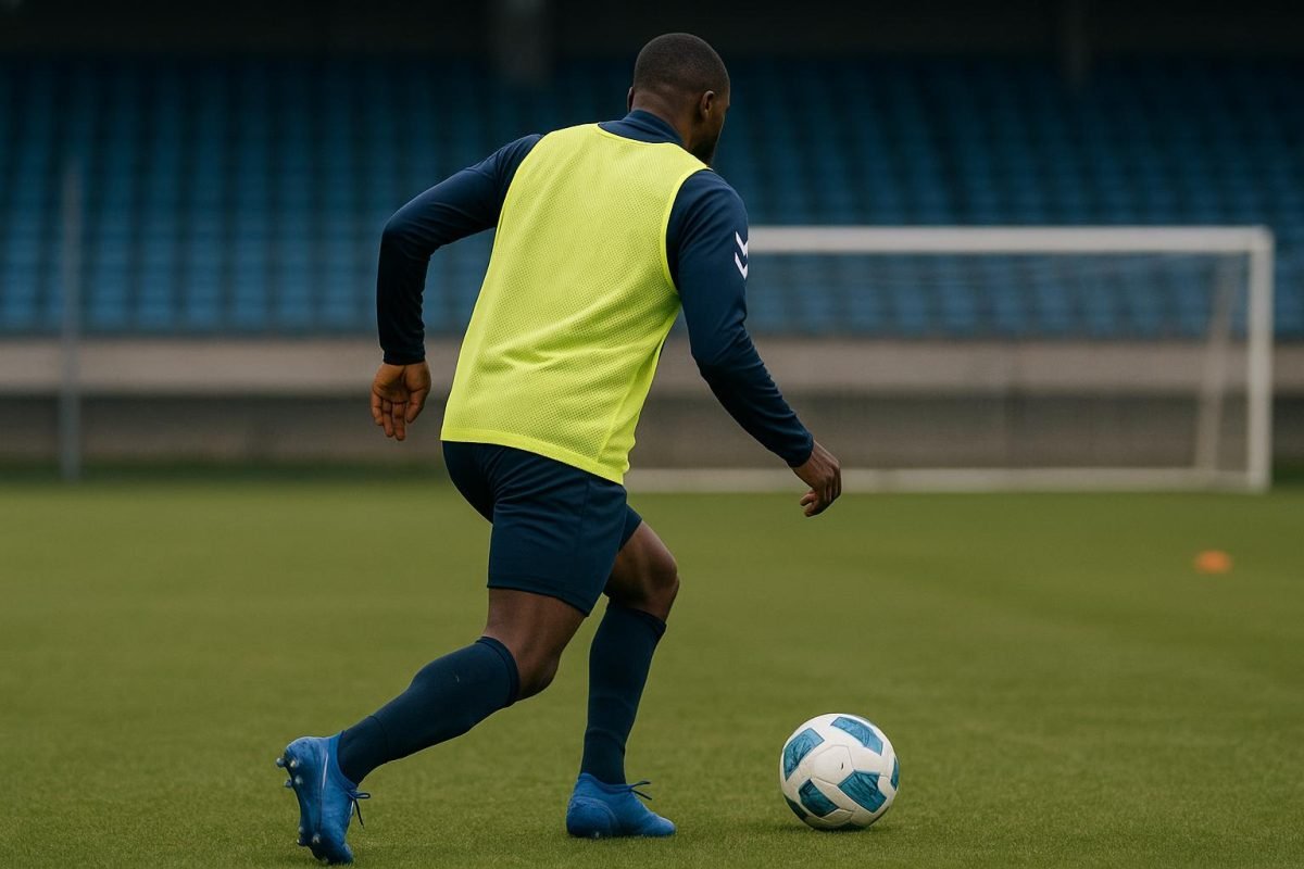 Wout Asselman van KAA Gent tijdens een trainingsmoment op het veld