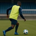 Wout Asselman van KAA Gent tijdens een trainingsmoment op het veld