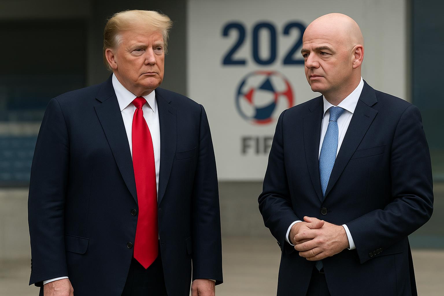Infantino en Donald Trump bij een WK 2026-moment in een formele setting