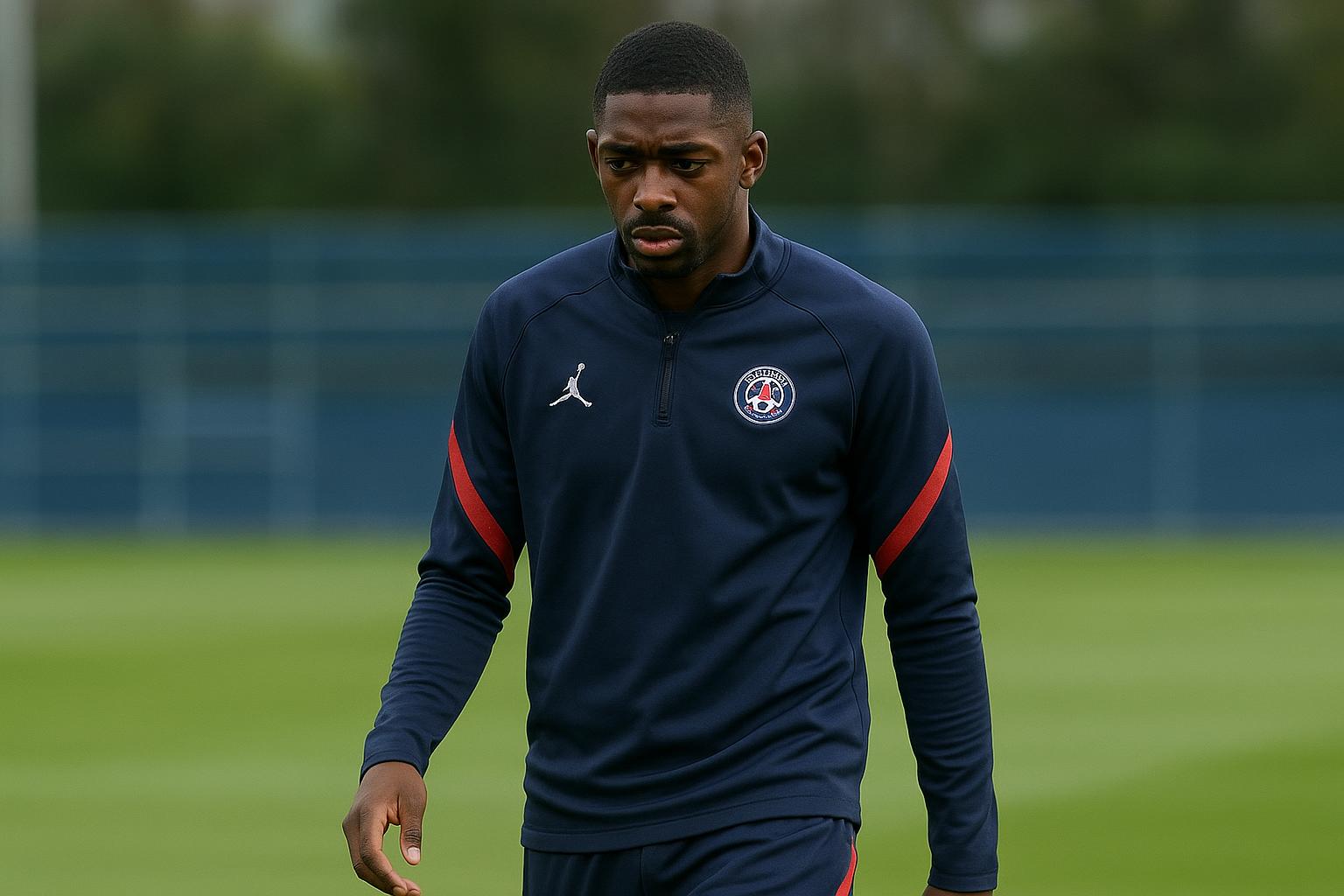 Ousmane Dembélé van Paris Saint-Germain tijdens een trainingsmoment