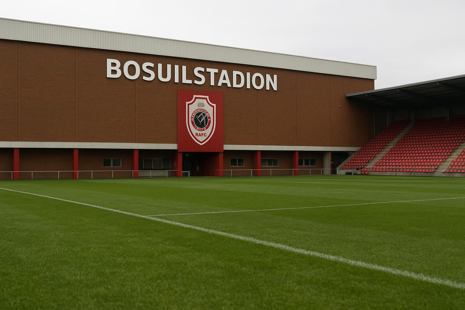 Sfeerbeeld aan het stadion van Royal Antwerp FC op de Bosuil