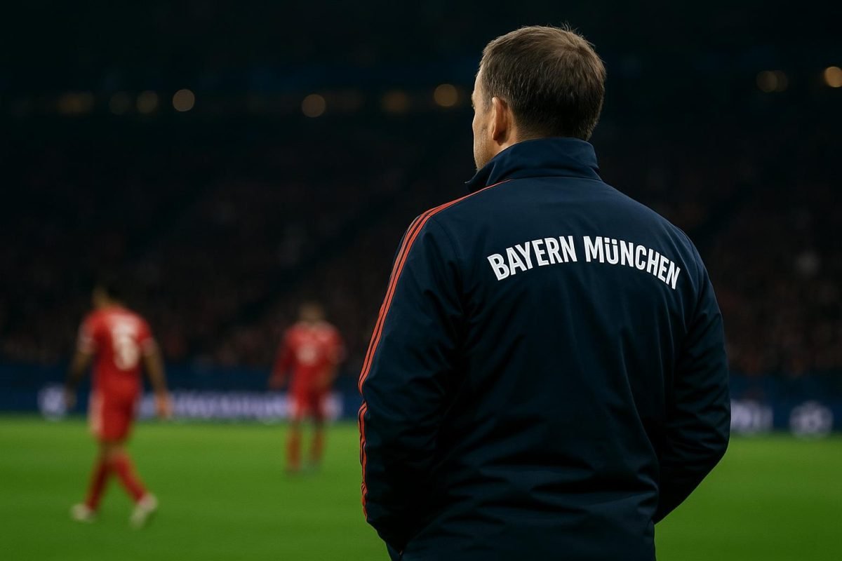 Vincent Kompany langs de zijlijn bij Bayern München tijdens een Champions League-wedstrijd