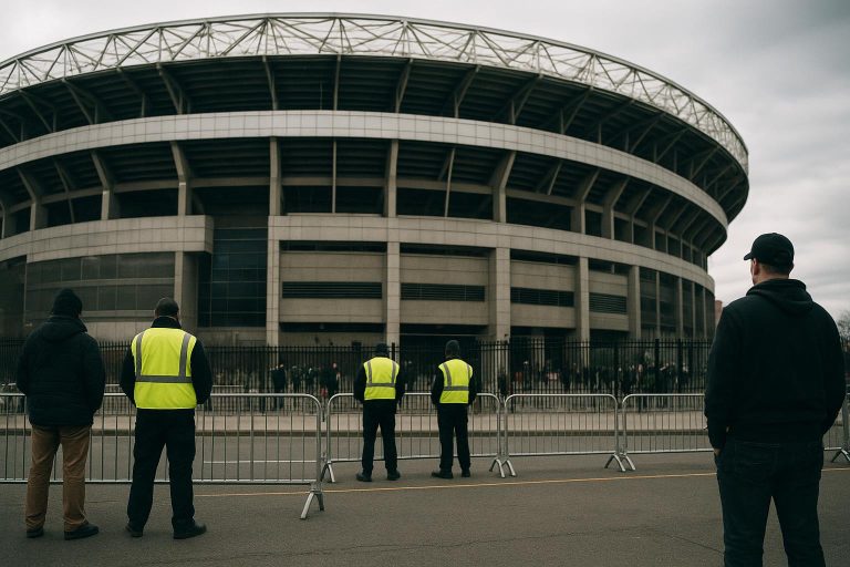 Sfeerbeeld van een WK-stadion in Noord-Amerika zonder herkenbare gezichten