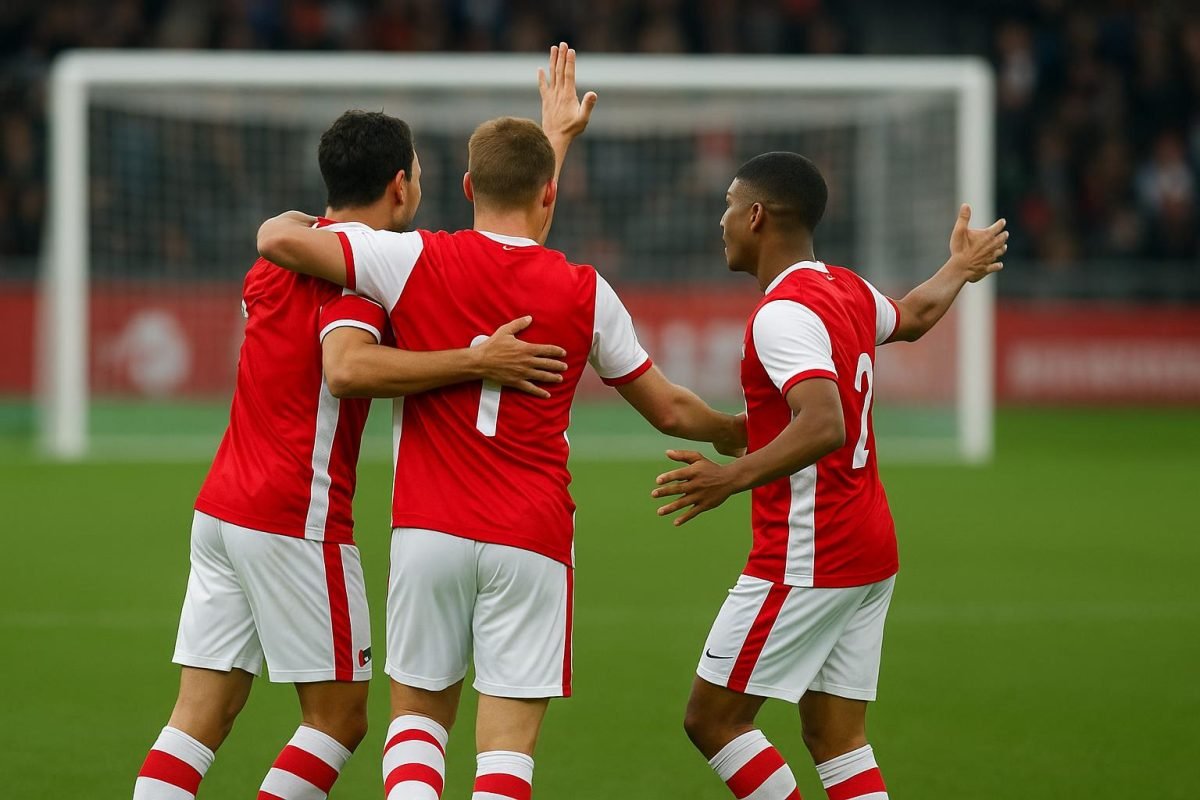 AZ viert een doelpunt tegen Sparta Praag in de Conference League