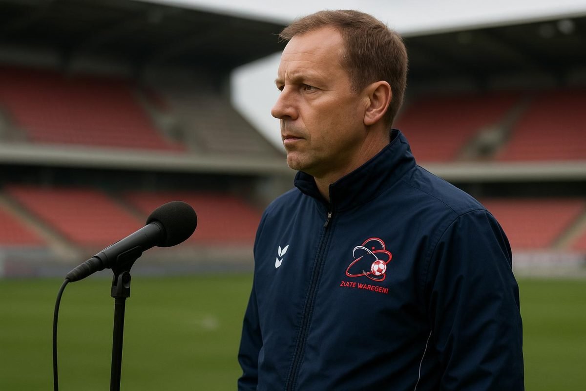 Steve Colpaert langs de zijlijn als interim-hoofdcoach van Zulte Waregem