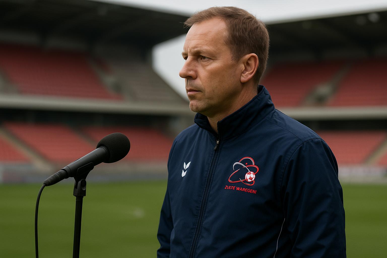 Steve Colpaert langs de zijlijn als interim-hoofdcoach van Zulte Waregem
