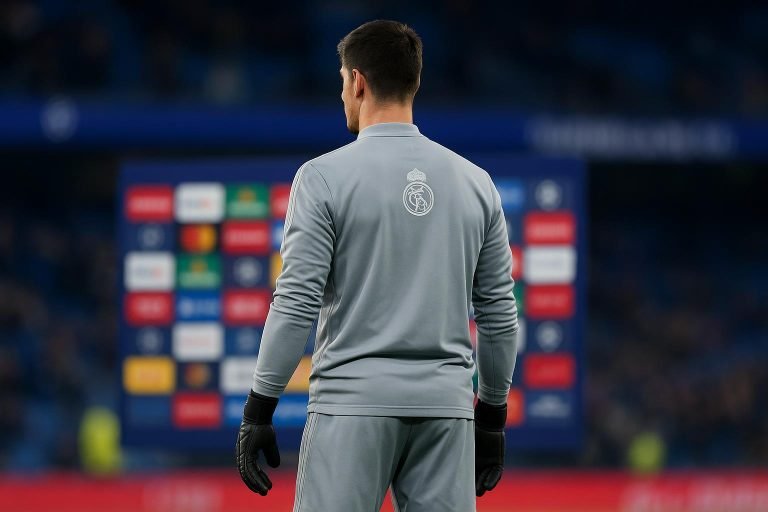 Thibaut Courtois bij Real Madrid in aanloop naar een persmoment