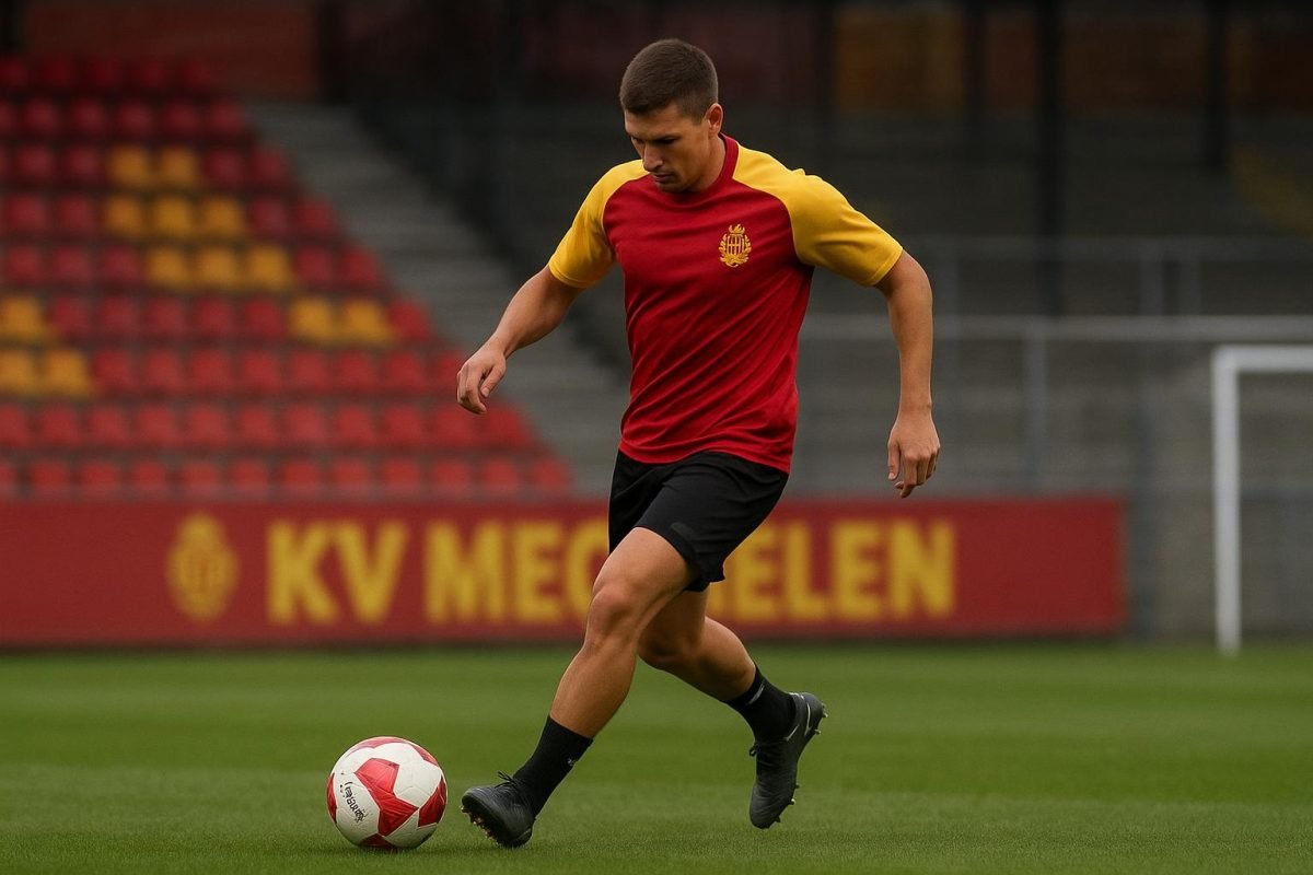 Myron van Brederode van KV Mechelen tijdens een trainingsmoment