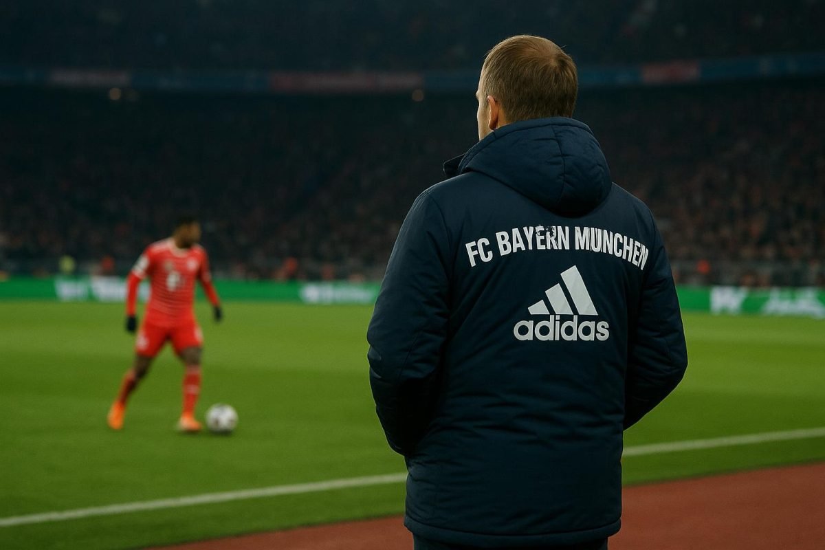 Vincent Kompany langs de zijlijn bij Bayern München tijdens een Champions League-wedstrijd