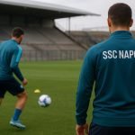 Romelu Lukaku en Kevin De Bruyne bij Napoli tijdens een trainingsmoment