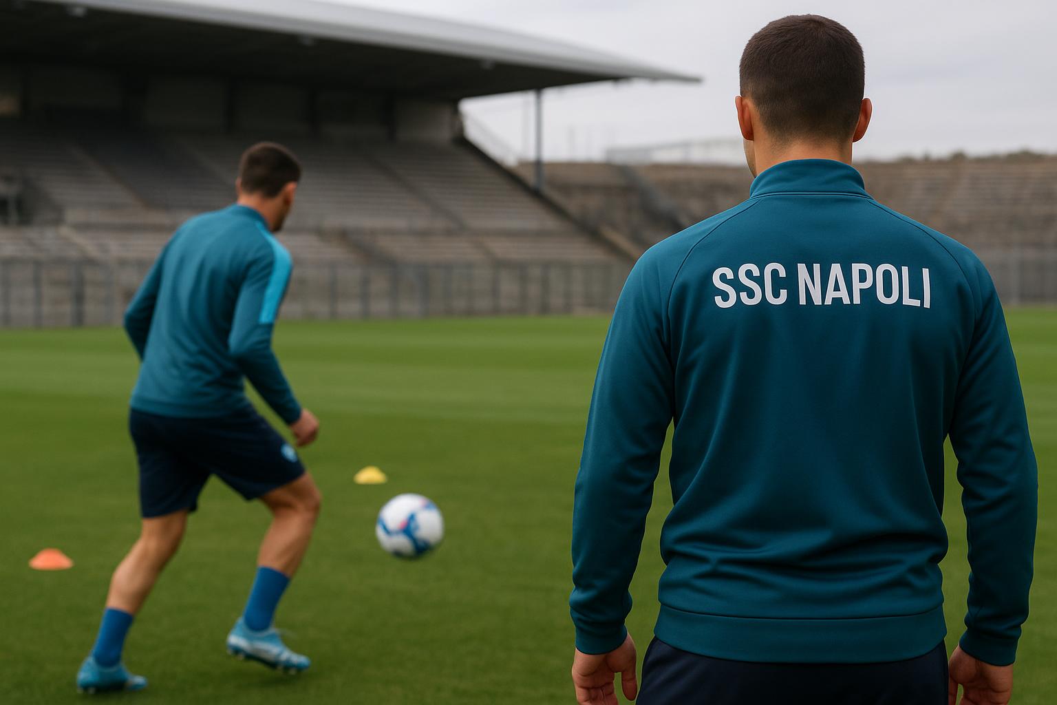 Romelu Lukaku en Kevin De Bruyne bij Napoli tijdens een trainingsmoment