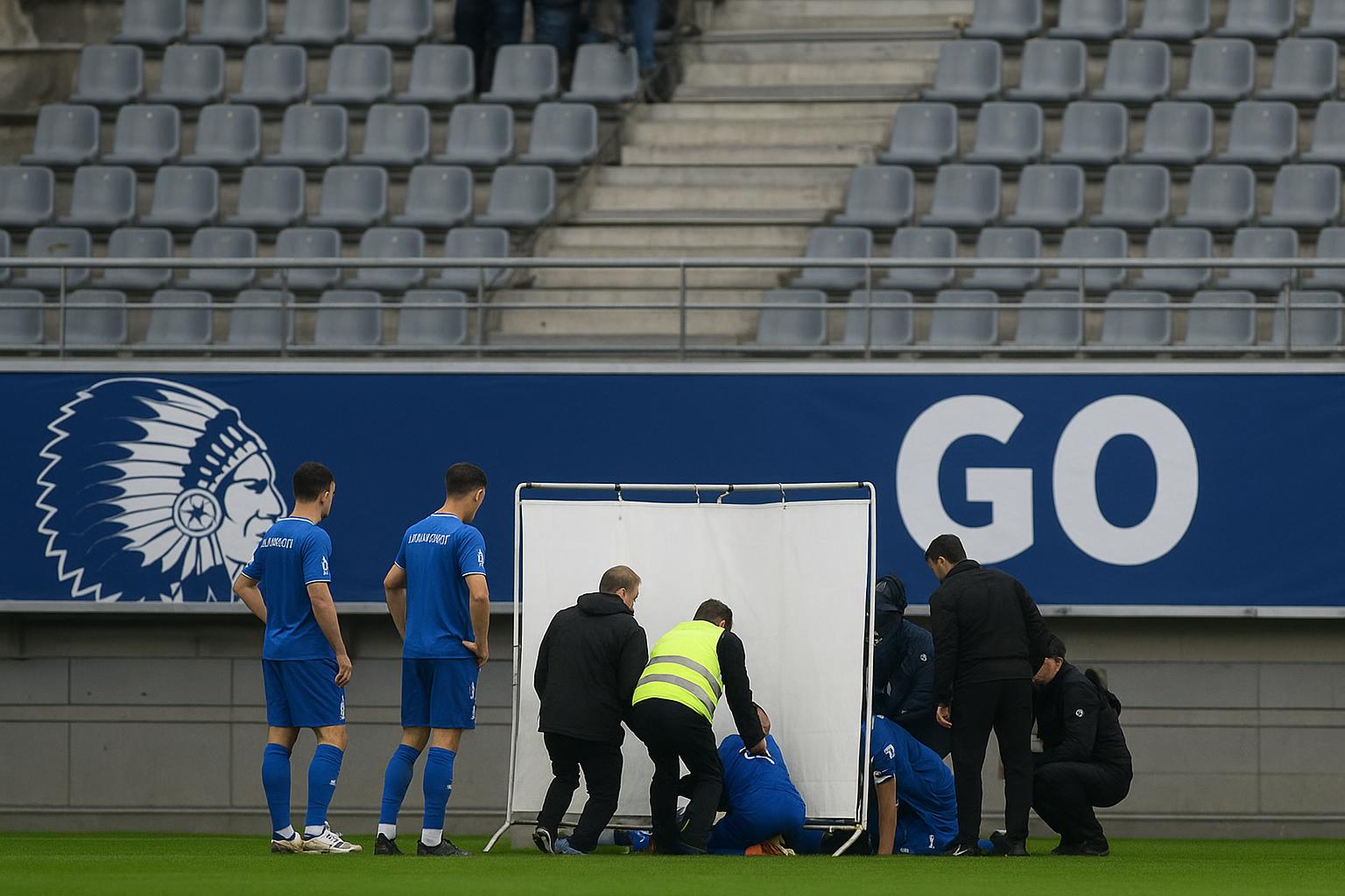 Sfeerbeeld van de tribune in de Planet Group Arena tijdens een medische interventie