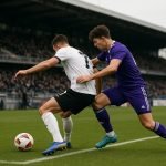 Spelmoment tijdens KAS Eupen tegen RSCA Futures in de Challenger Pro League