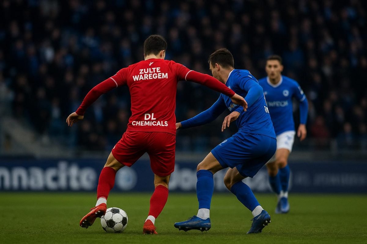 Spelmoment tijdens KAA Gent tegen SV Zulte Waregem in de Jupiler Pro League