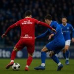 Spelmoment tijdens KAA Gent tegen SV Zulte Waregem in de Jupiler Pro League