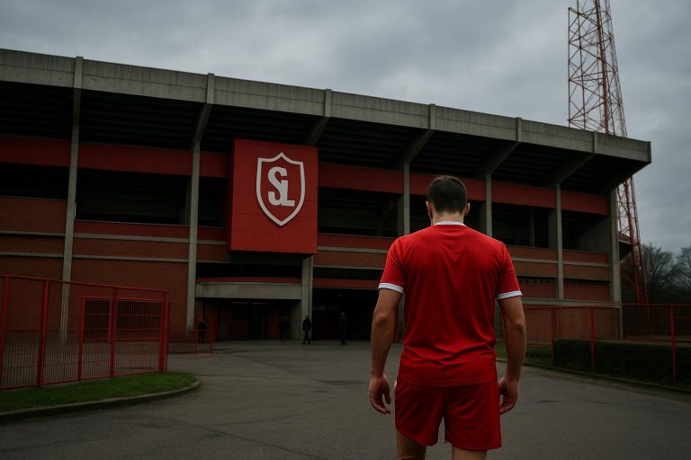 Stadionomgeving van Standard Luik op een neutraal moment, zonder herkenbare gezichten