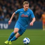 Kevin De Bruyne in Napoli-shirt tijdens de wedstrijd tegen Lecce