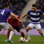Wedstrijdmoment van Anderlecht met Thorgan Hazard in actie