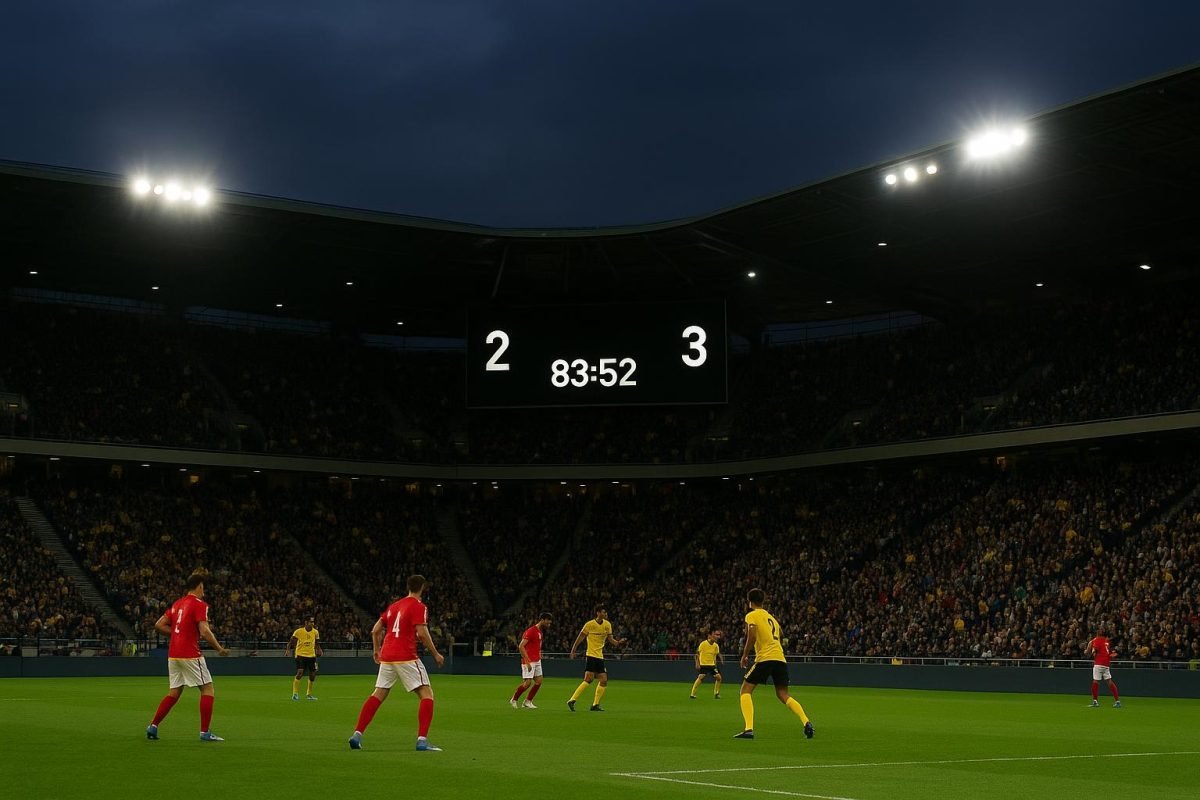 Sfeerbeeld in een Belgisch stadion tijdens de strijd om Play-Off I in de Jupiler Pro League